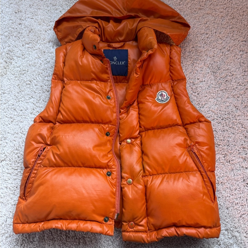 Moncler Kids Bright Orange Puffer Vest